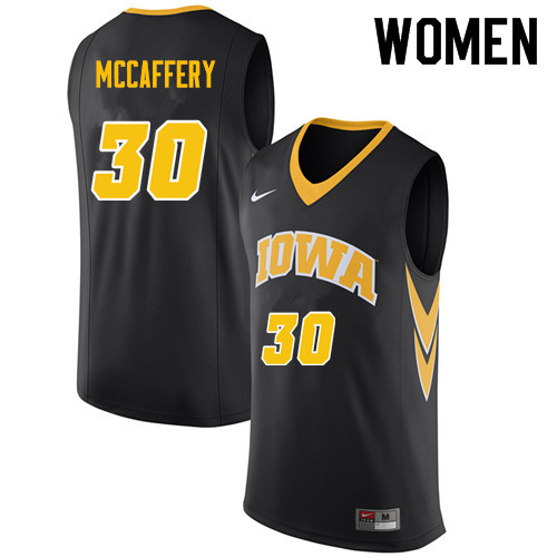Women #30 Connor McCaffery Iowa Hawkeyes College Basketball Jerseys Sale-Black - Click Image to Close